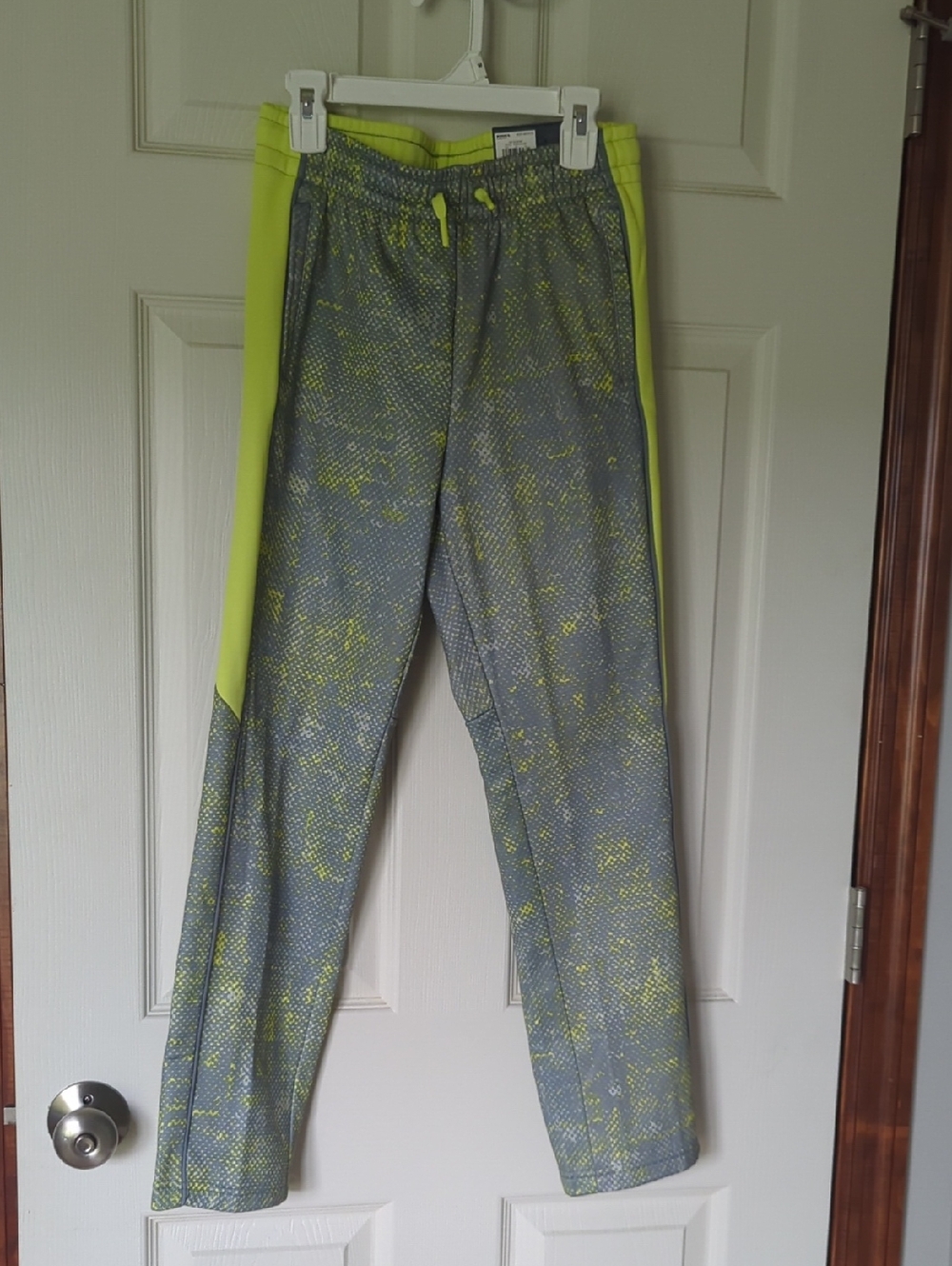 tek gear Gray Joggers with Neon Yellow Side Panels